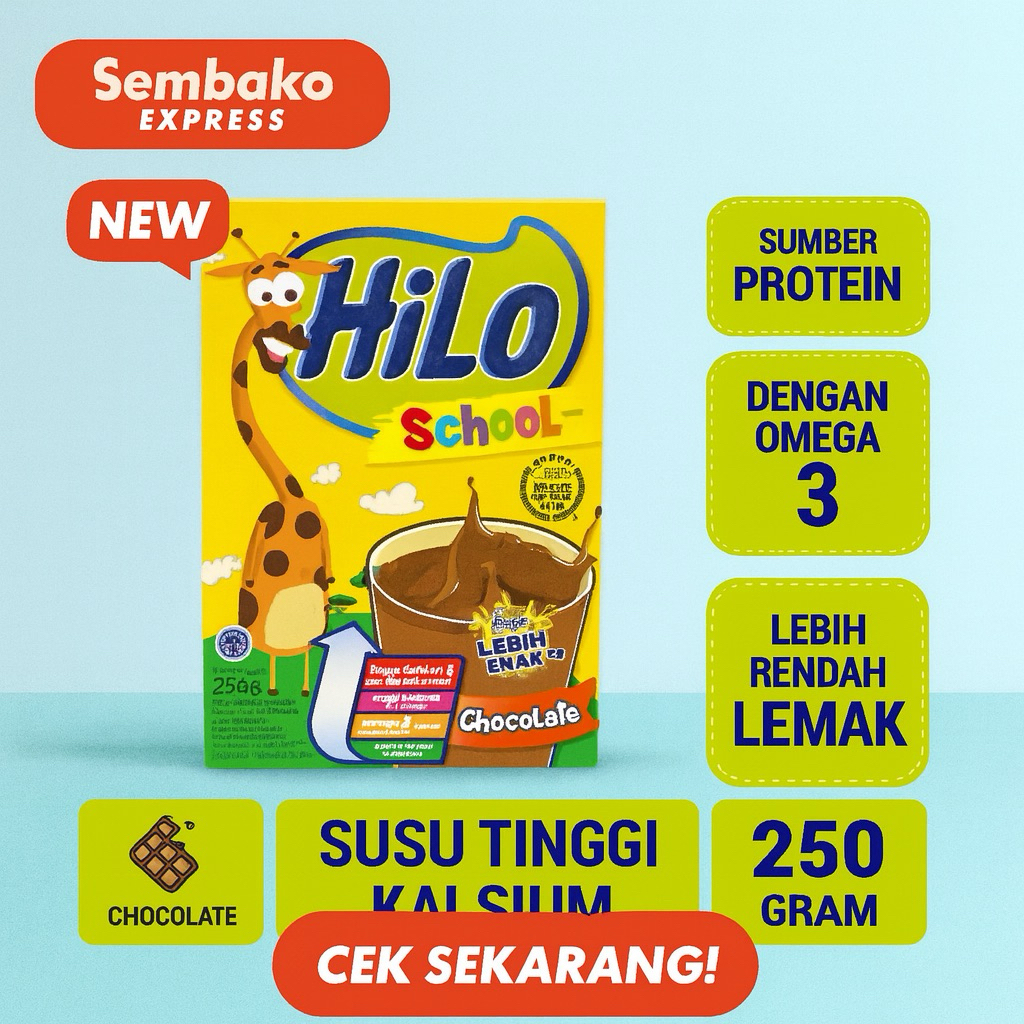 

HiLo School Susu Bubuk Cokelat 250g – Tinggi Kalsium & Omega 3