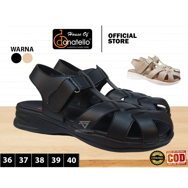 DONATELLO sepatu sandal vecro wanita Fashion Terbaru Casual anti slip Original