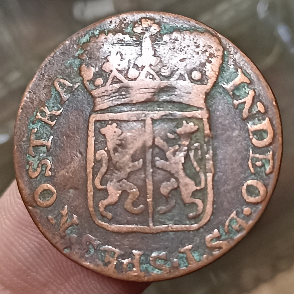 Koin Kuno Indonesia ( VOC ) 1 Duit Gelderland Tahun 179X