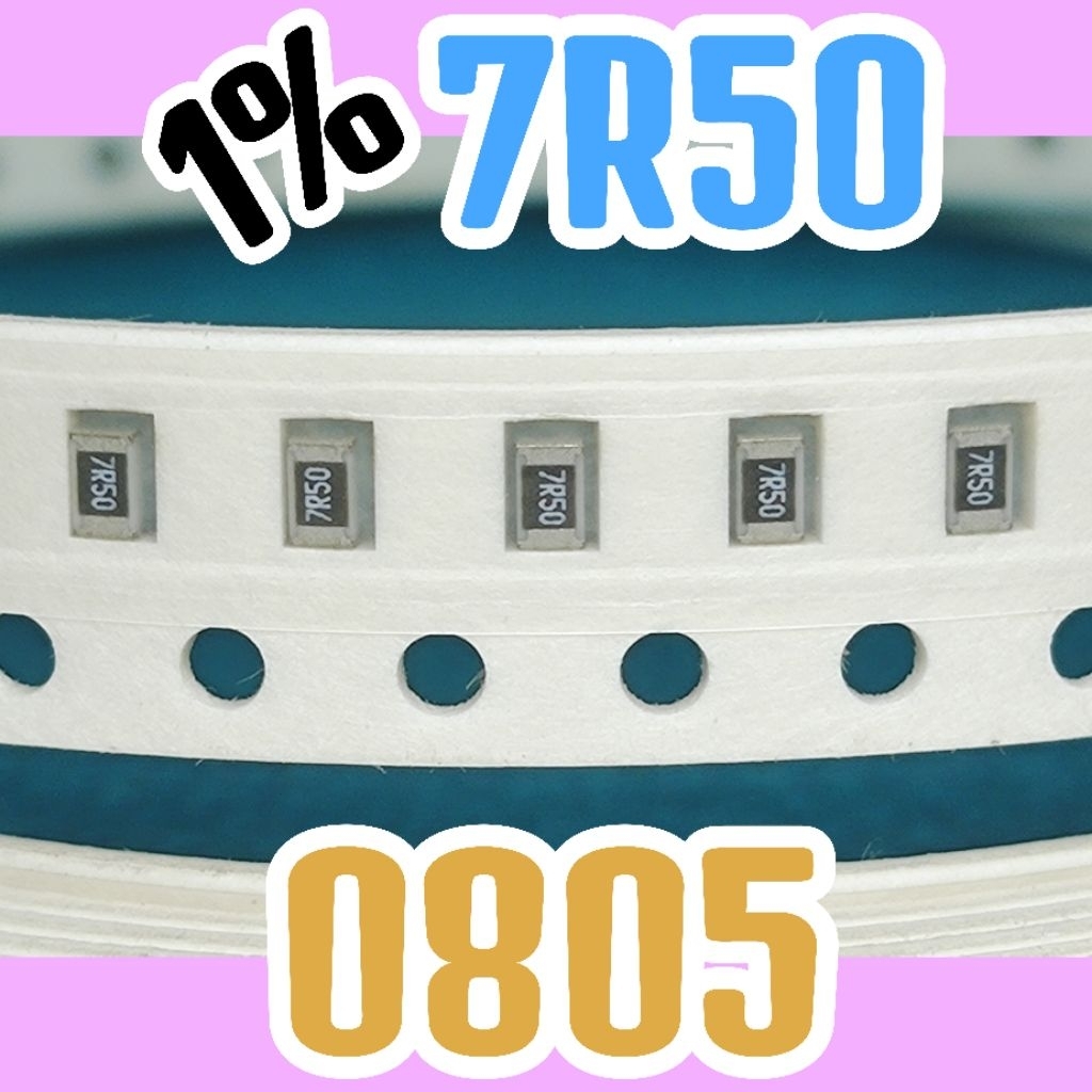 10pcs Chip resistor smd 7R50 1% size 2012 0805 7,50ohm 7.50ohm 7,50 ohm 7.50 ohm
