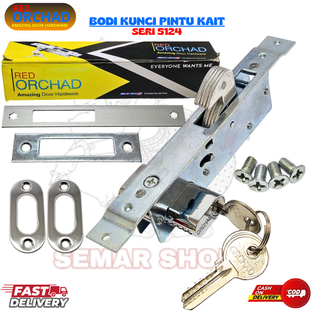 Bodi Body Kunci Sliding Geser Pintu Alumunium ( ASLI ORCHAD 5124  Model Kait ) Kunci Pintu Sliding G