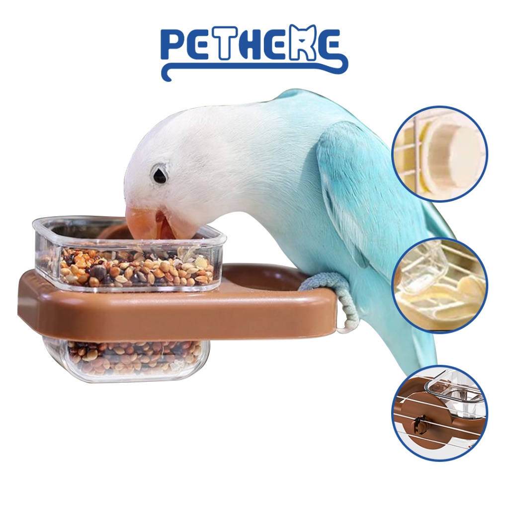 PET THERE Tempat Makan Burung Anti Tumpah F45 Cepuk Wadah Pakan Burung Kecil / Burung Lovebird