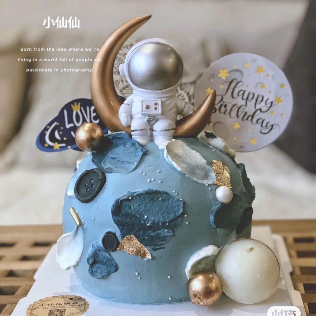[TOPPER ASTRONOT] Cake Topper Ulang Tahun Astronout Astronot, Topper Cake Happy Birthday Motif Karak