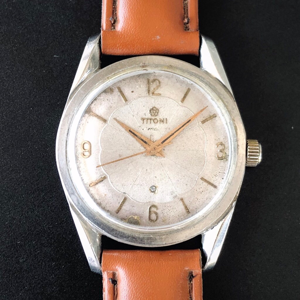 JAMTANGAN VINTAGE TITONI 17 JEWELS GOLD COIN / JAMTANGAN SWISS MADE / ARLOJI KUNO