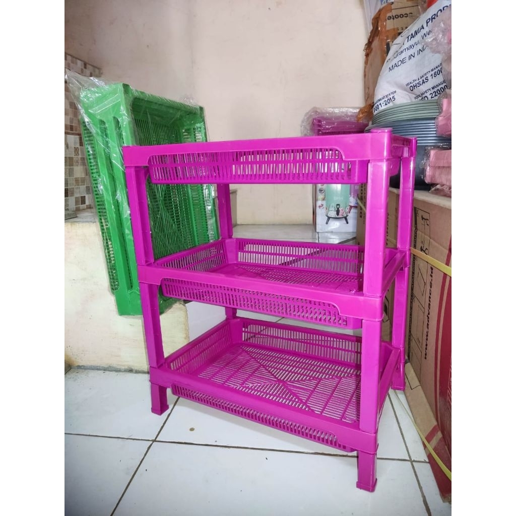 Rak Serbaguna 3 Susun Plastik / Keranjang bawang plastik 3 susun