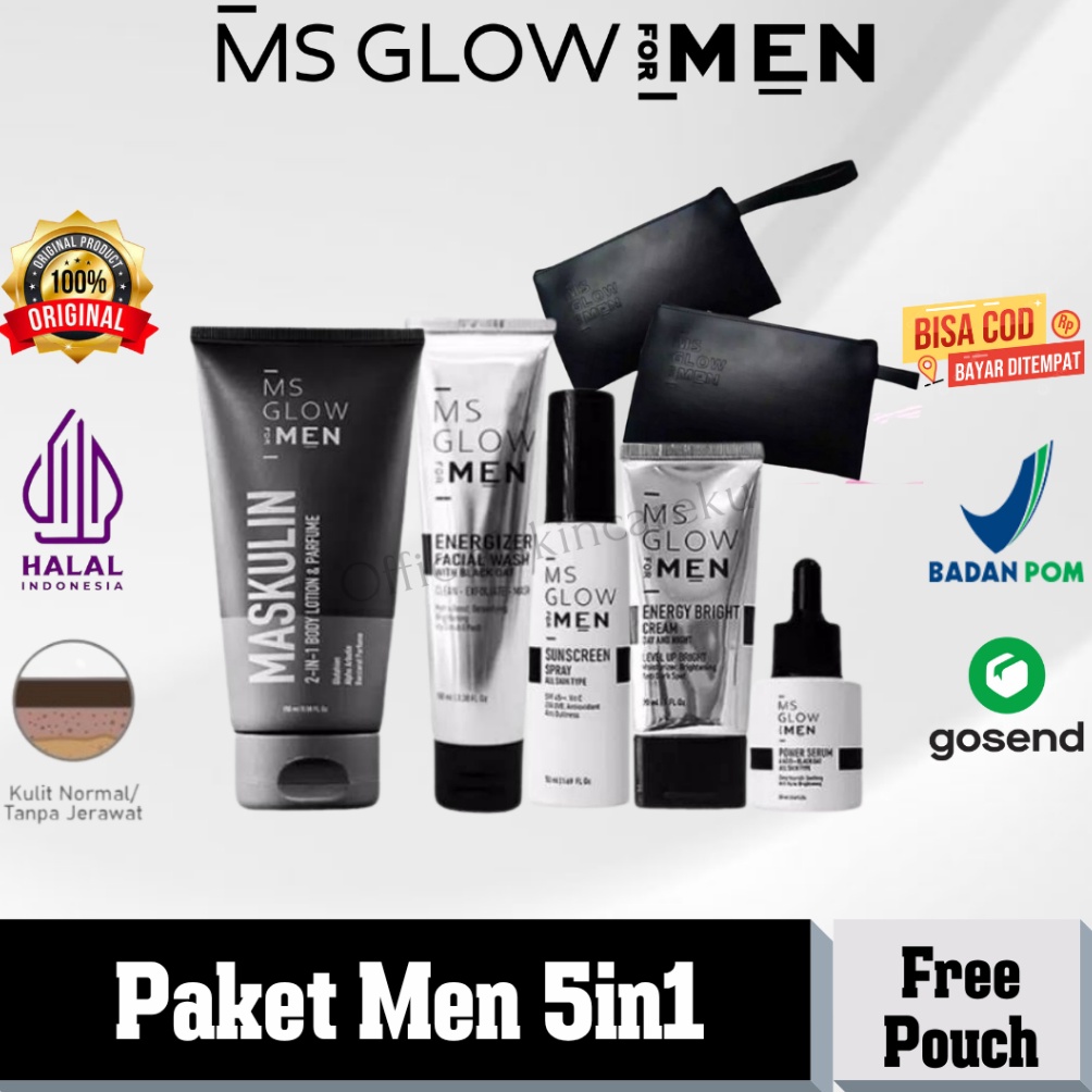 Deal Now Ms Glow Men Paket Super Lengkap 5in1 Skincare Cowok 1 set Ms Glow For Men Official Store