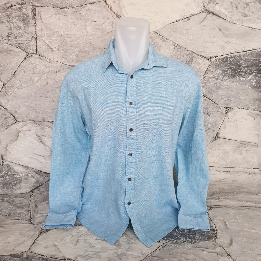 Baju Kemeja Panjang Linen CALVIN CK - Size XXL / LD 60 cm - Original - Second