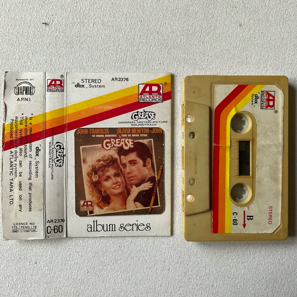Kaset Pita Jadul Musik Barat Nostalgia (1978) Grease Original Motion Picture Soundtrack Album Series