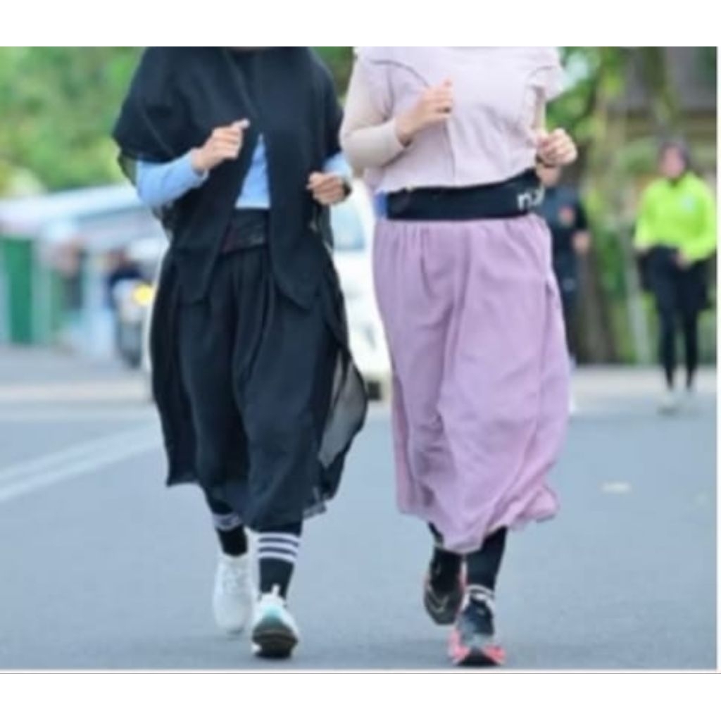 rok wanita sport rok lari hijab