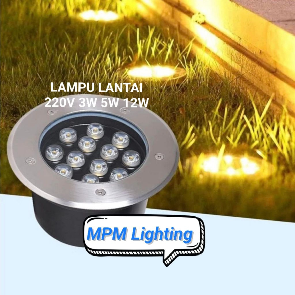 Lampu Sorot Lantai Tanam LED 3w 5w 12w 220V 3000K Outdoor/ LED Spotlight Lantai Tanam 3mata 5mata 12
