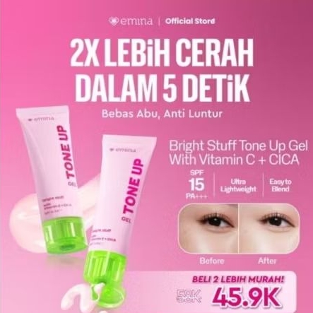 EMINA Bright Stuff Tone Up  Gel 20 mili Tone Up Pelembab Wajah