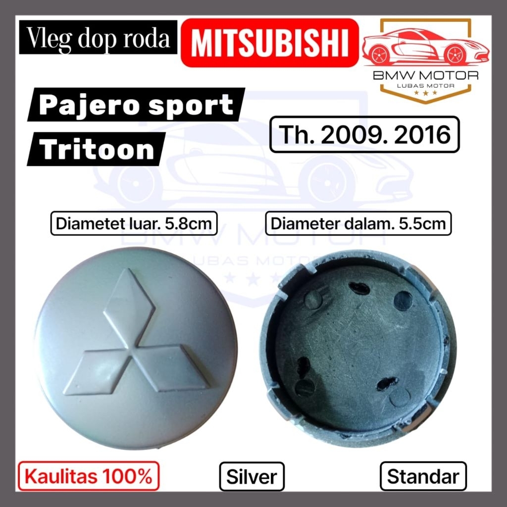 tutup dop velg mobil mitsubishi escodo pajero triton 6 cm