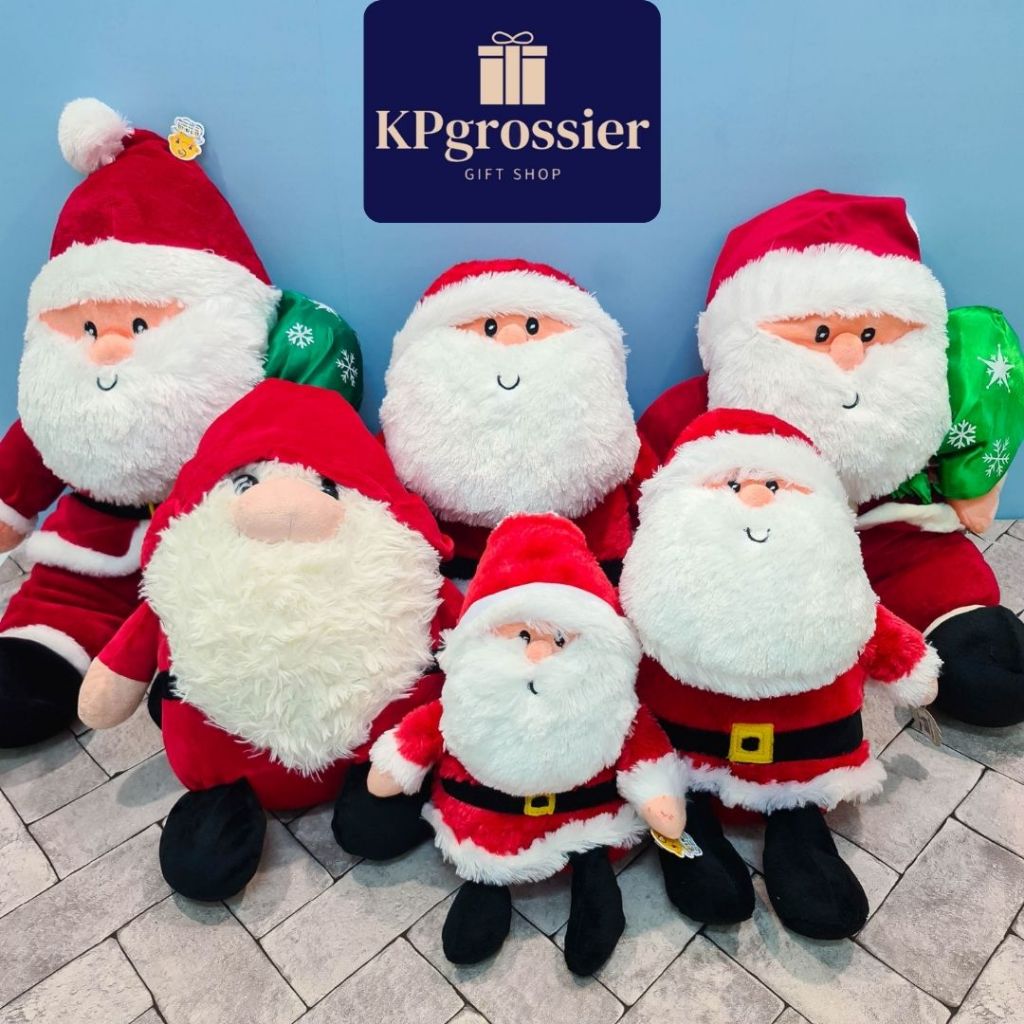 Boneka Natal Santa Claus Janggut Besar Tebal 16-72 cm