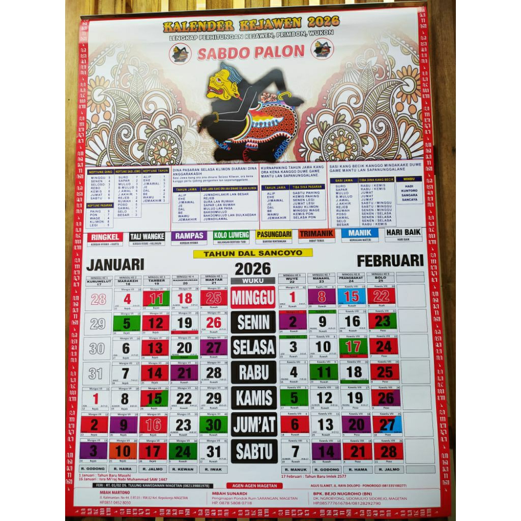 Kalender Jawa 2026 Sabdo Palon - Tanggalan Jawa