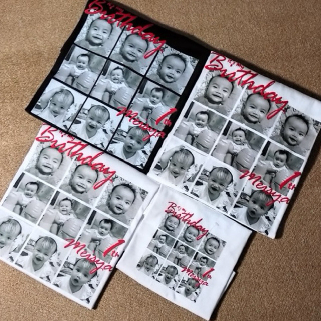 kaos gambar foto sendiri | kaos ultah foto anak bahan katun combed super premium FREE request design