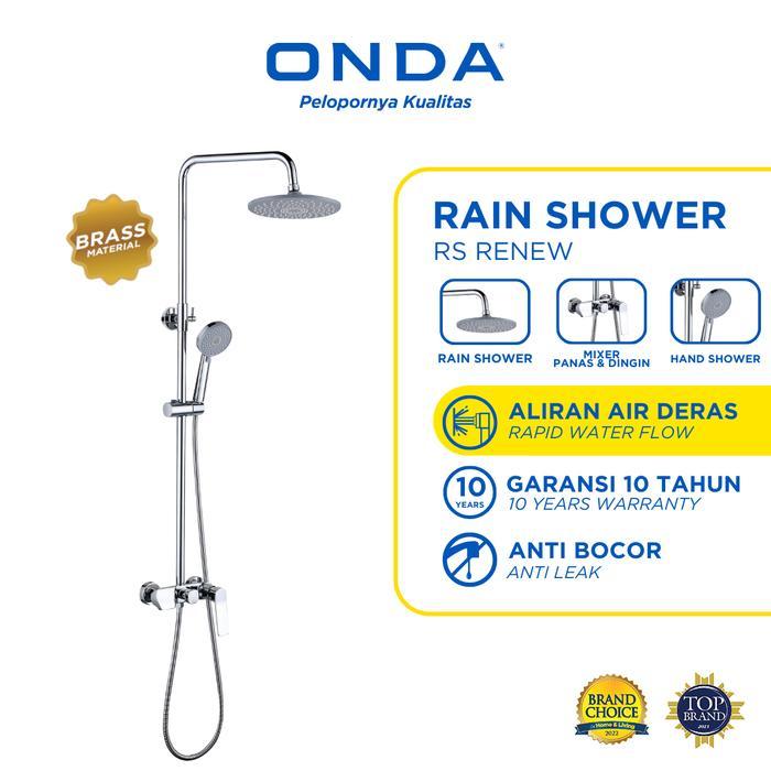 ONDA Rain Shower Tiang Kamar Mandi Set 3 in 1 RENEW / Shower Panas & Dingin, Anti Bocor
