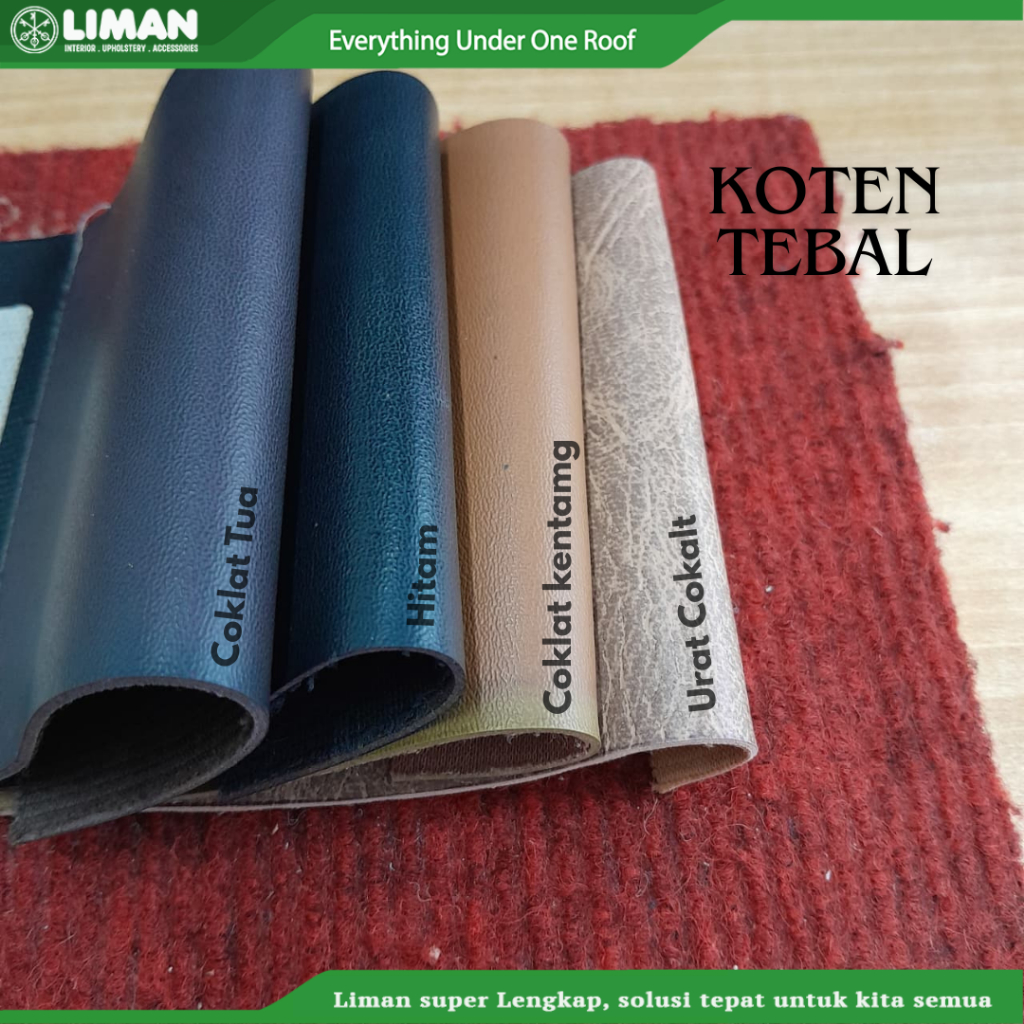Kain Koten Tebal (Lebar : 120 cm) Kain Meteran Kulit Sintetis Kain Kursi Sofa Jok Mobil Dompet Tas K