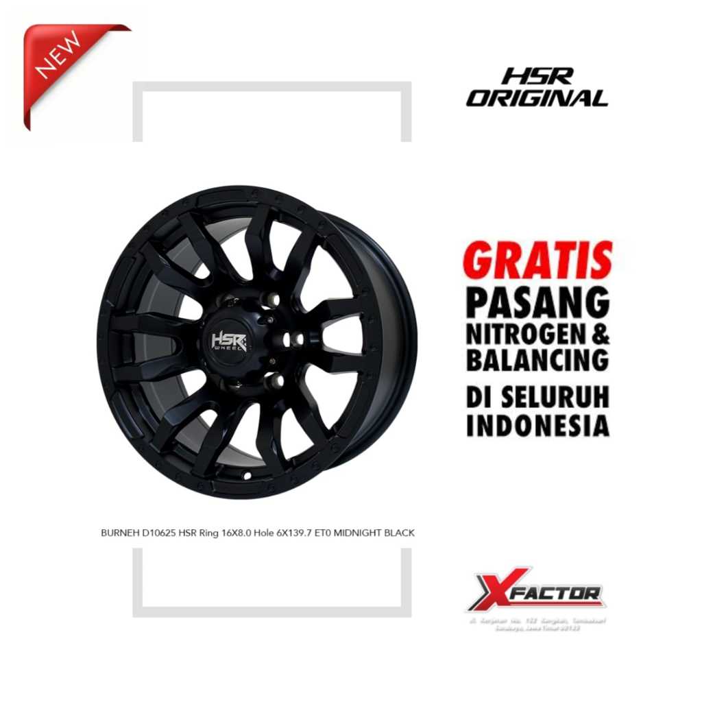 VELG MOBIL R16 HSR BURNEH HSR R16X8 H 6X139,7 ET0 MIDNIGHT BLACK