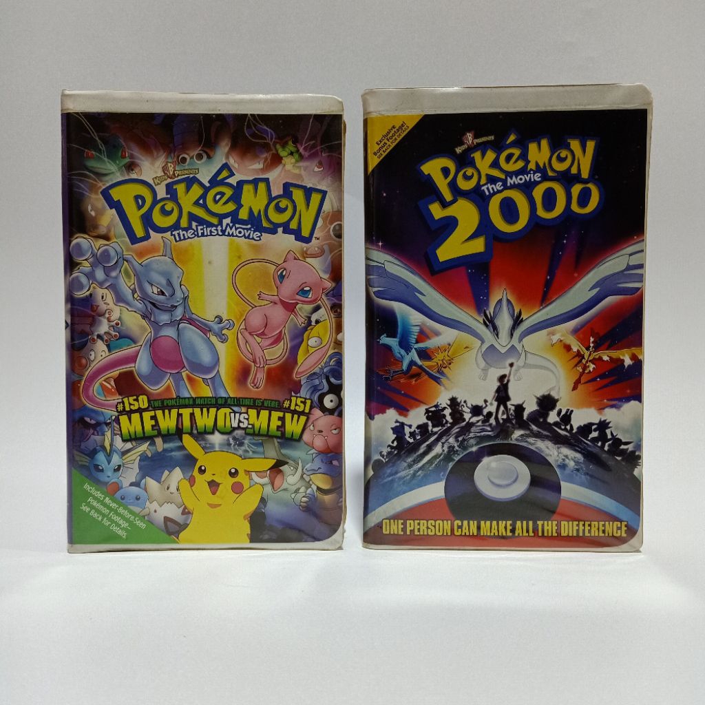 VHS Tape Pokemon The First Movie & The Movie 2000 Original Kaset VHS Vintage