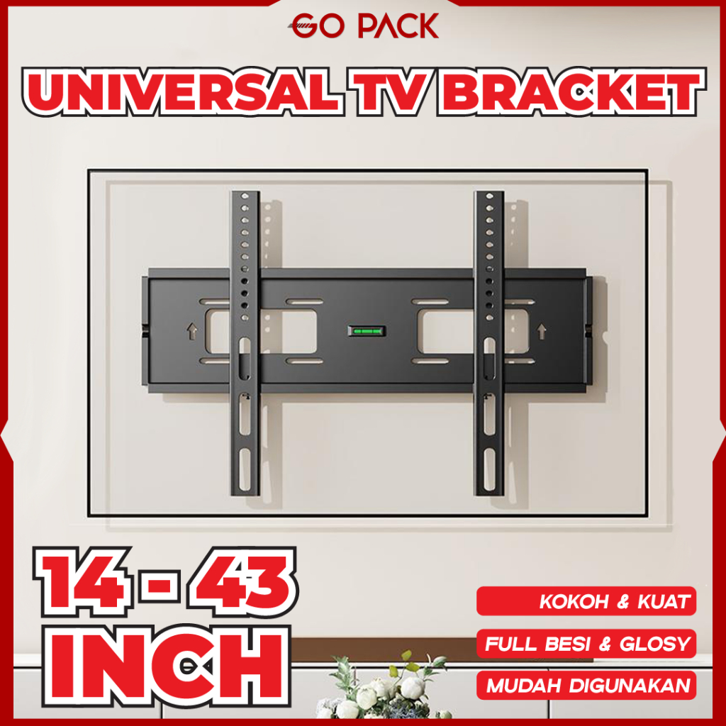 BRACKET TV LED 14 17 19 20 22 24 27 32 40 43 “ Inch Universal Smart TV Digital LCD Braket Fleksibel