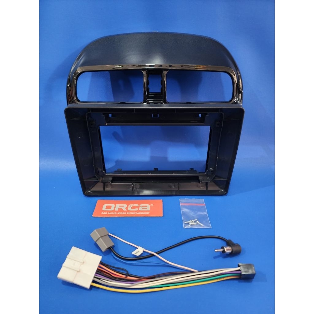 Frame head unit android 10 inch mobil mitsubishi mirage bahan plastik abs tebal