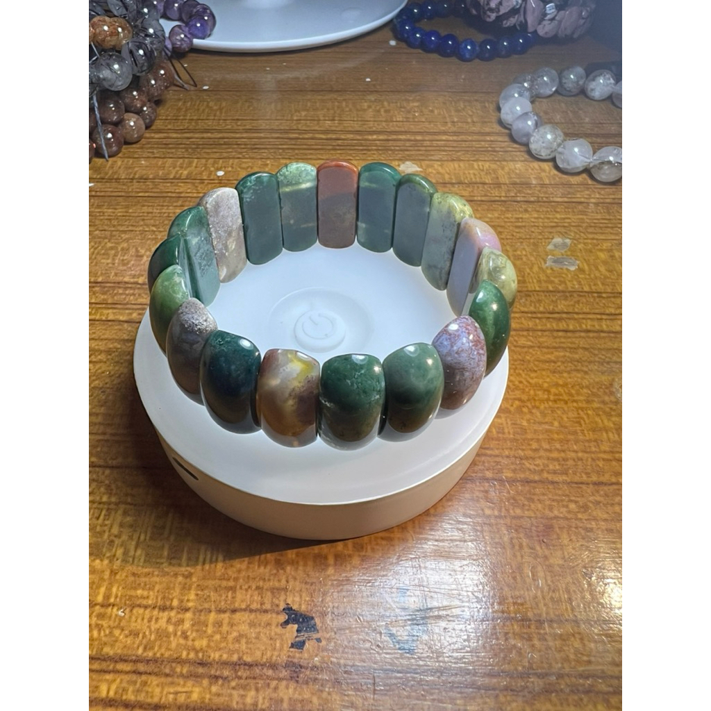 Soft Bangle Moss Agate