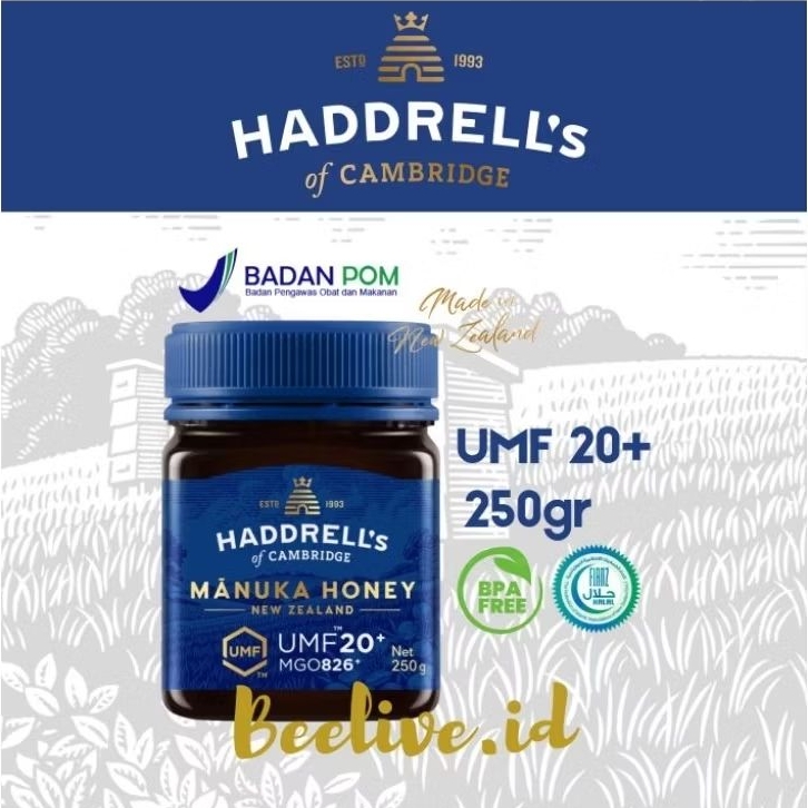 Madu Manuka Honey Haddrells UMF 20+ MGO 850+ 250gr