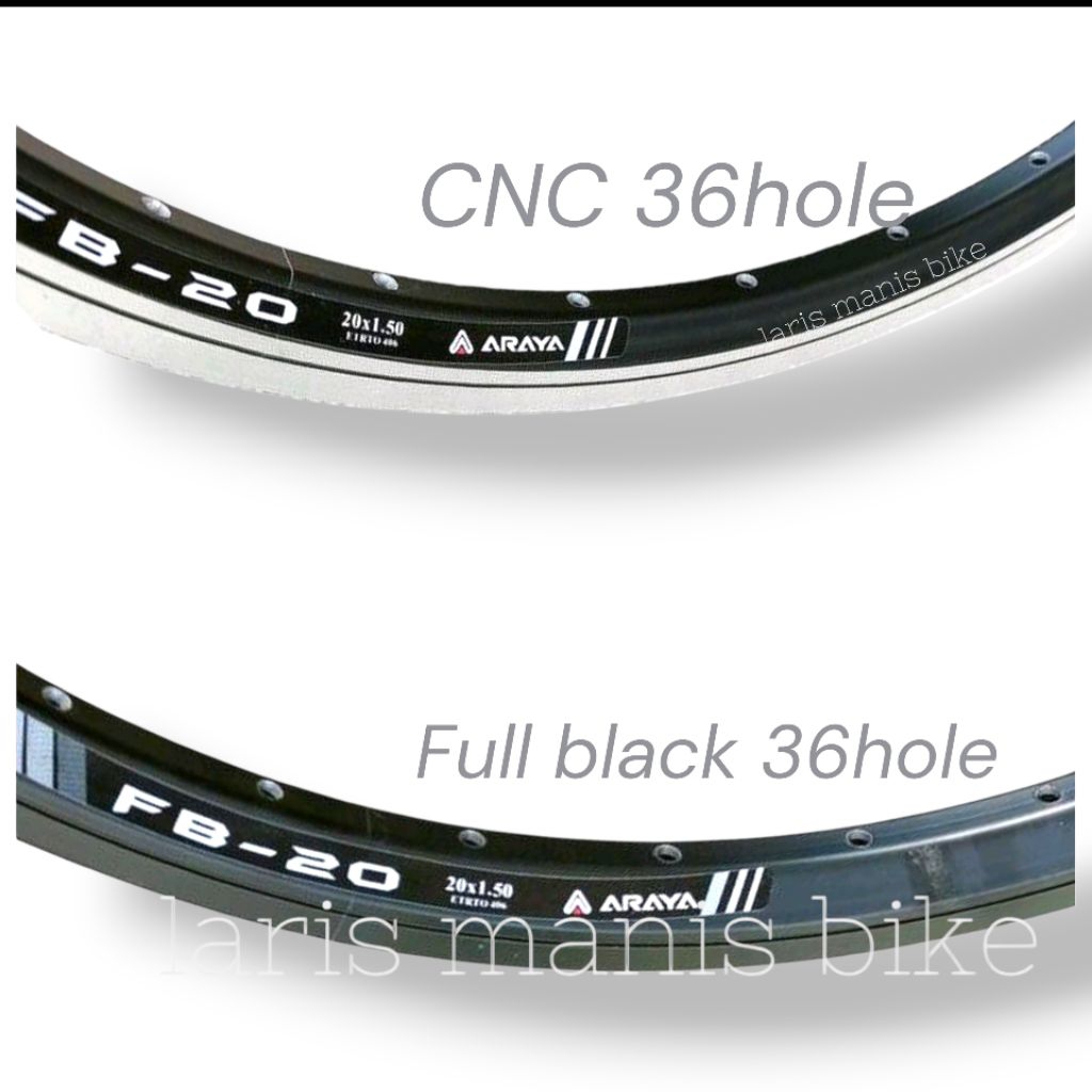Velg / Rim ARAYA FB20 FB 20 FB-20 20" Murni (ETRTO 406) Sepeda Lipat BMX DOUBLE WALL