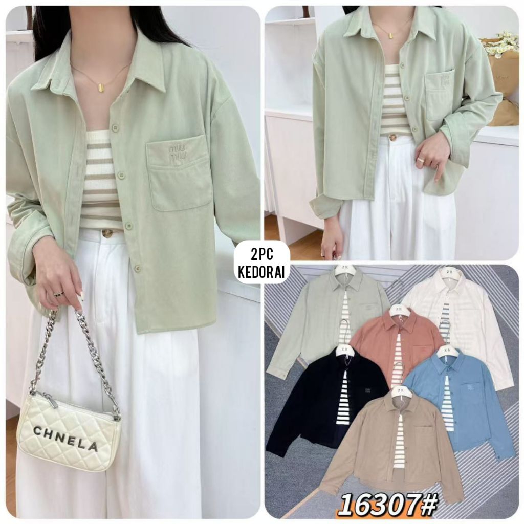 Kemeja import model MIU MIU terbaru + free dalaman