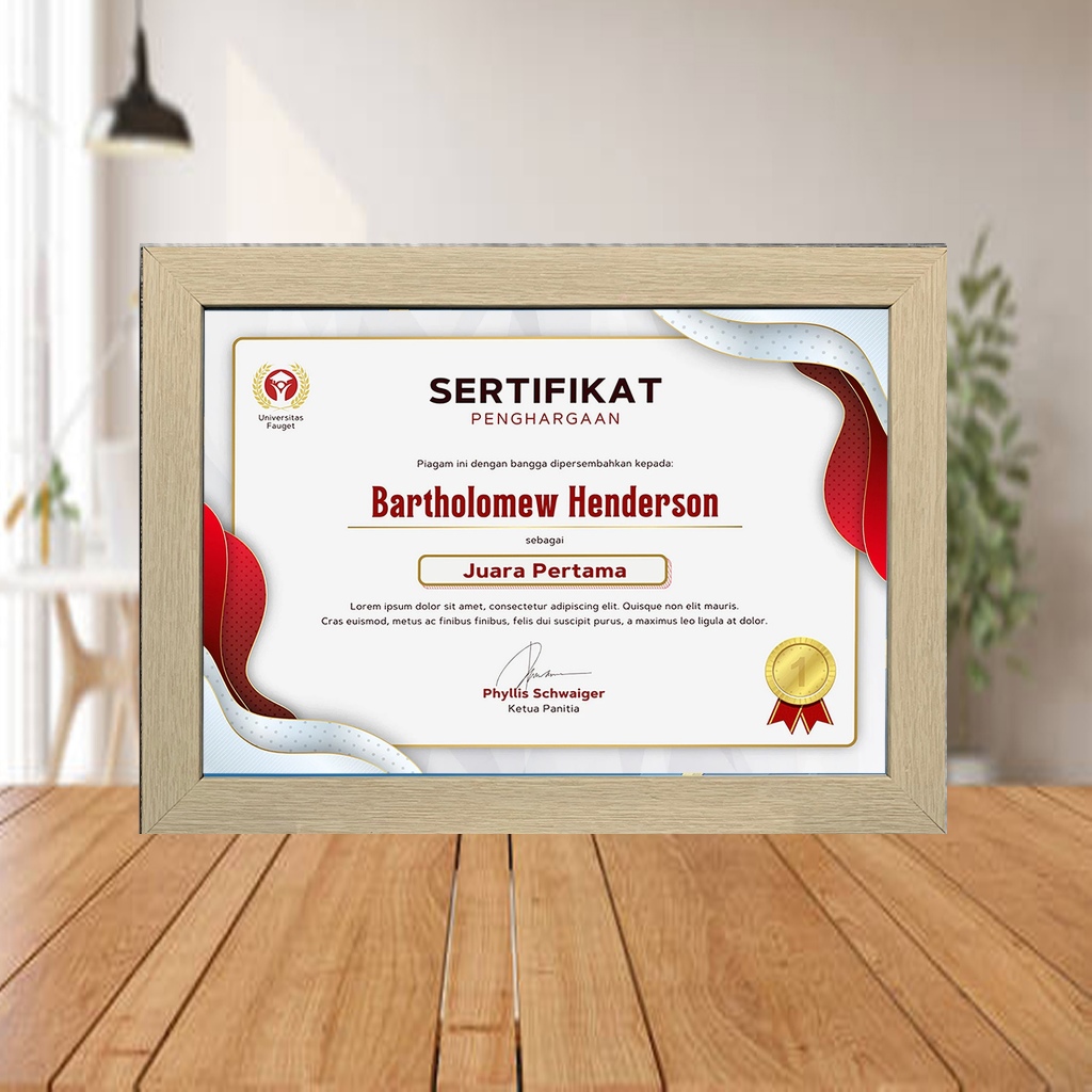Frame Sertifikat A4 Bingkai Sertifikat A4 Pigura Sertifikat A4 frame foto A4 bingkai A4 21x30cm Crem