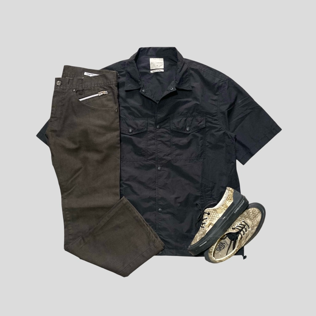 Kemeja tbj outer boxy oversize 4 pocket nylon shirt