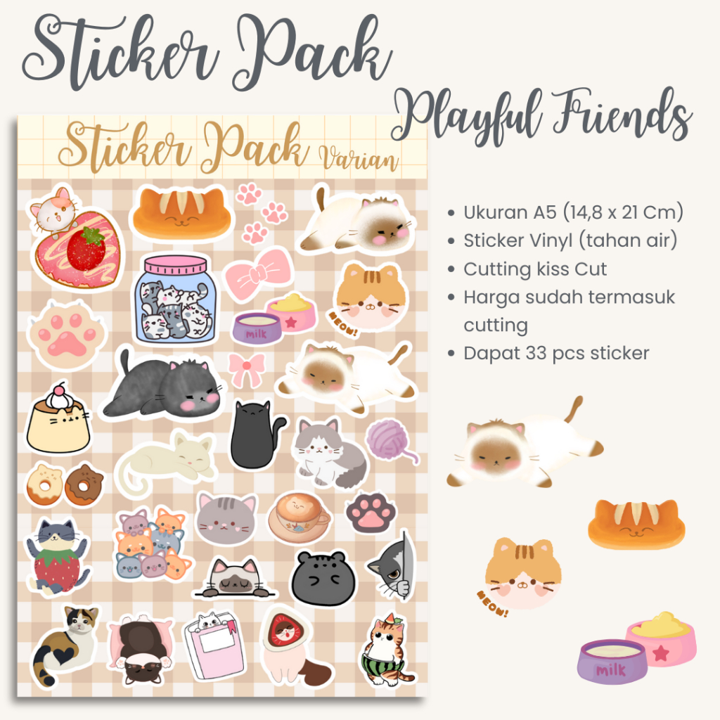 

Cetak Sticker Aesthetic / Sticker Sheet Pack / Stiker Custom Laptop HP / Kiss Cut Ukuran A5