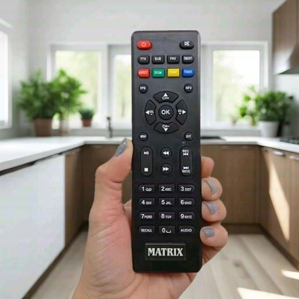REMOTE REMOT STB RECEIVER DVB-T2 MATRIX APPLE HD MERAH