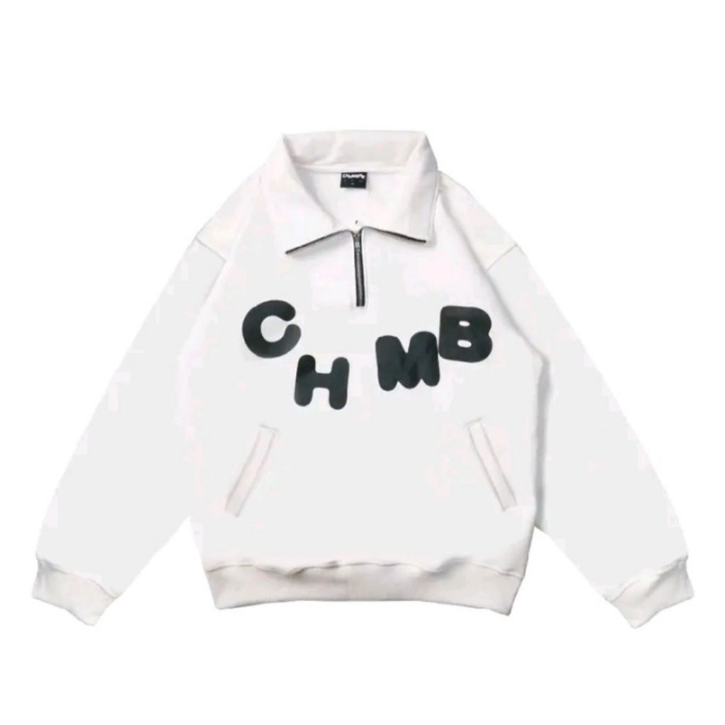 SWEATER HOODIE BOXY HALFZIP CHMB OVERSIZE UNISEX PRIA WANITA COD