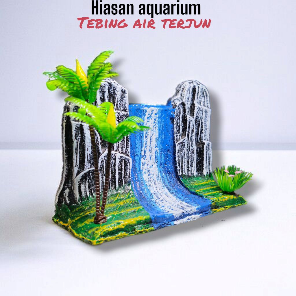 Hiasan Aquarium Aquascape Tebing Air Terjun