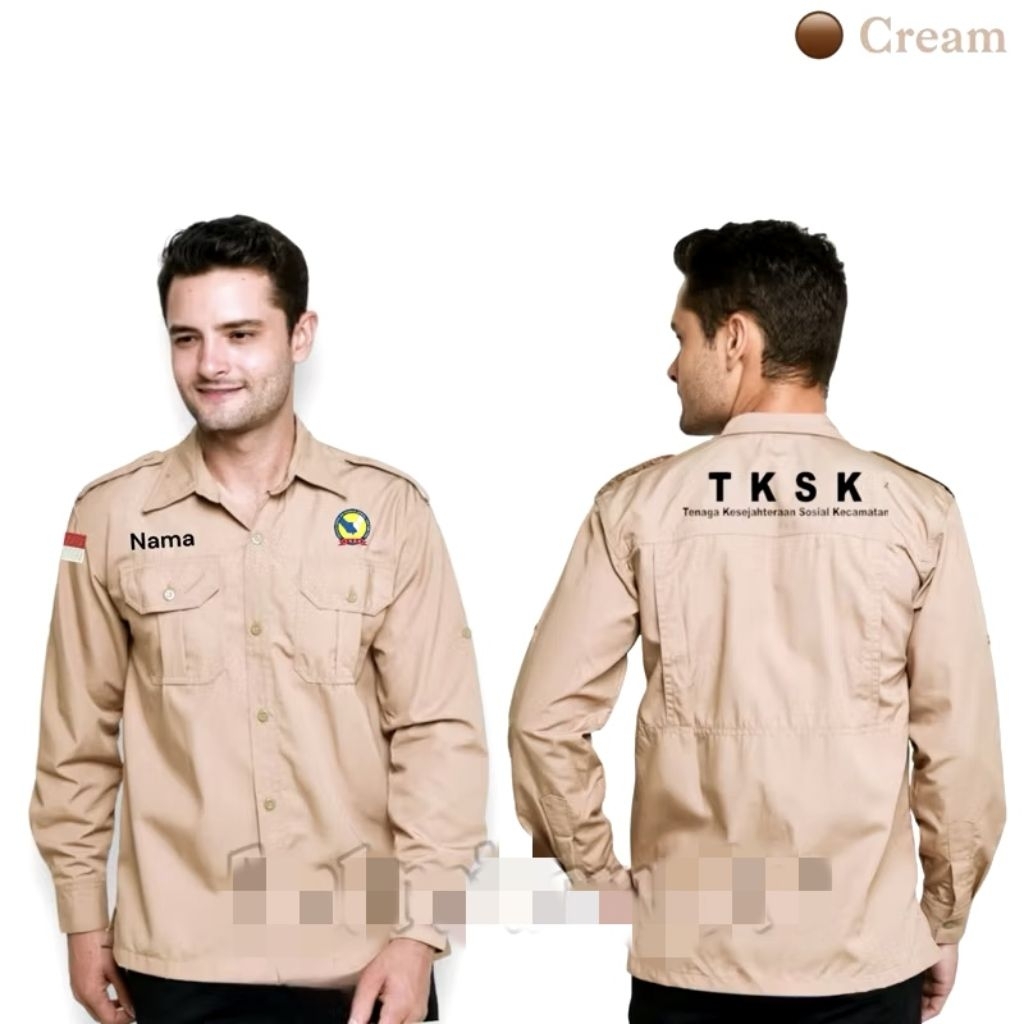 Kemeja kerja TKSK Seragam TKSK/ BAJU  tenaga kesejahteraan sosial kecamatan full bordir