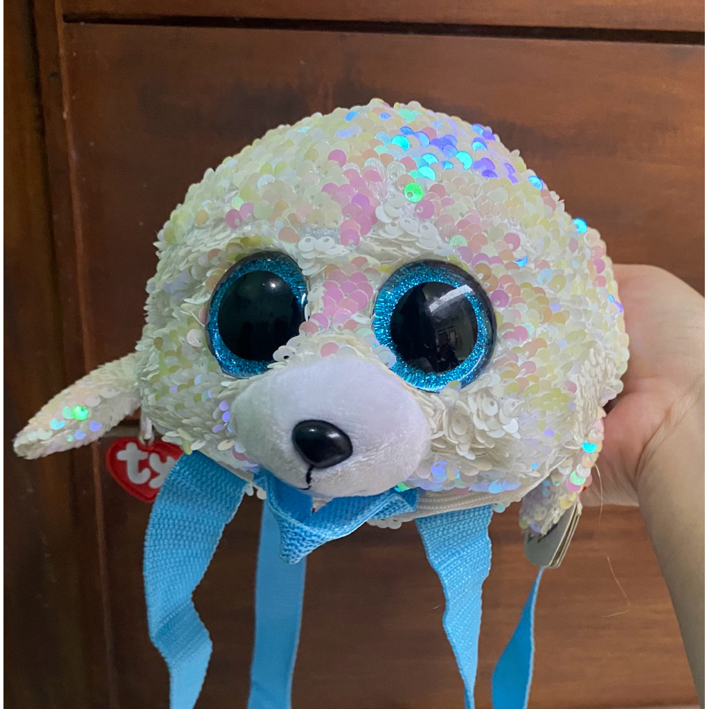 TY Icy reversible sequin seal backpack