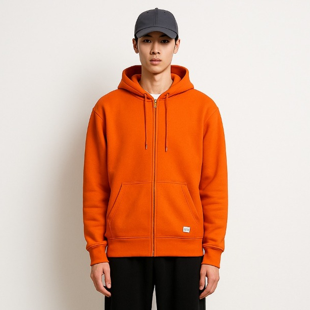 Spasmodic - Jaket Hoodie Zipper Polos Orange