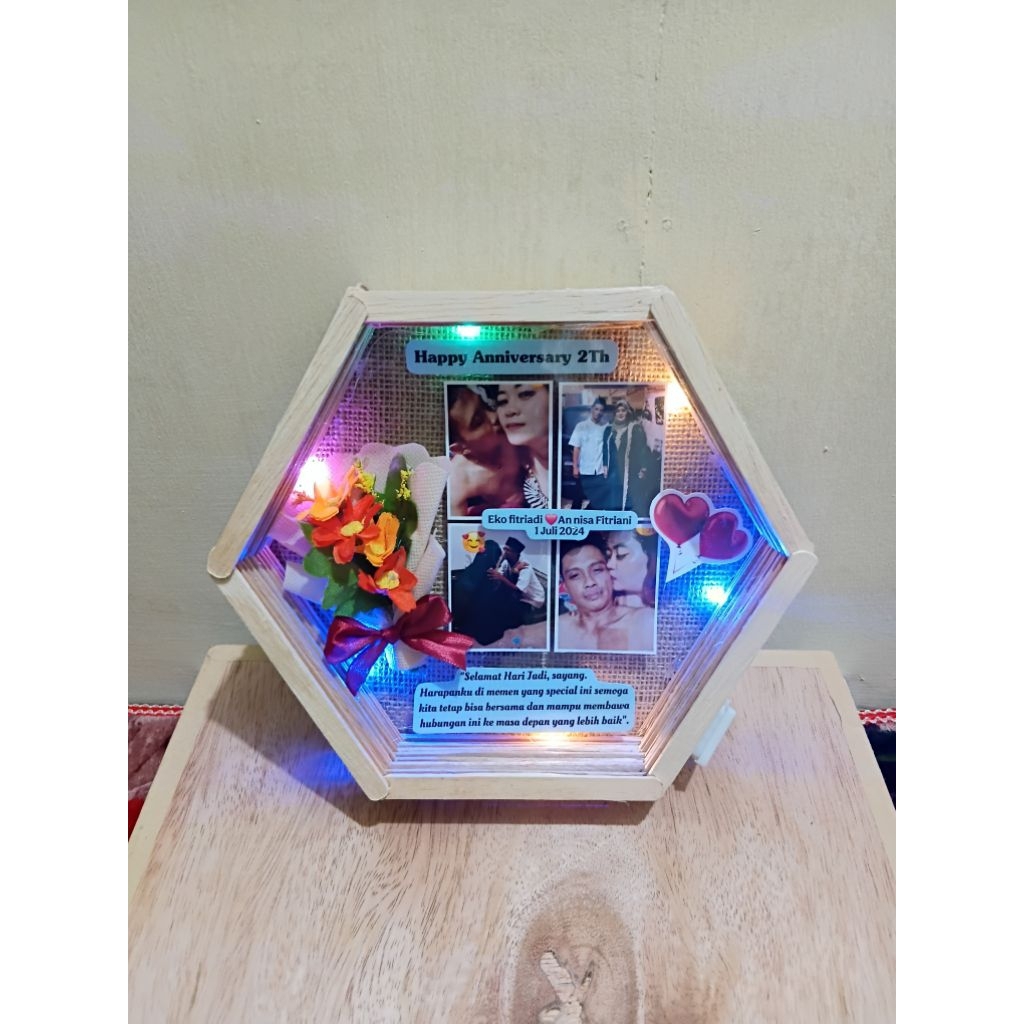 frame lampu pajangan dinding  hadiah kado birthday anniversarry wisuda