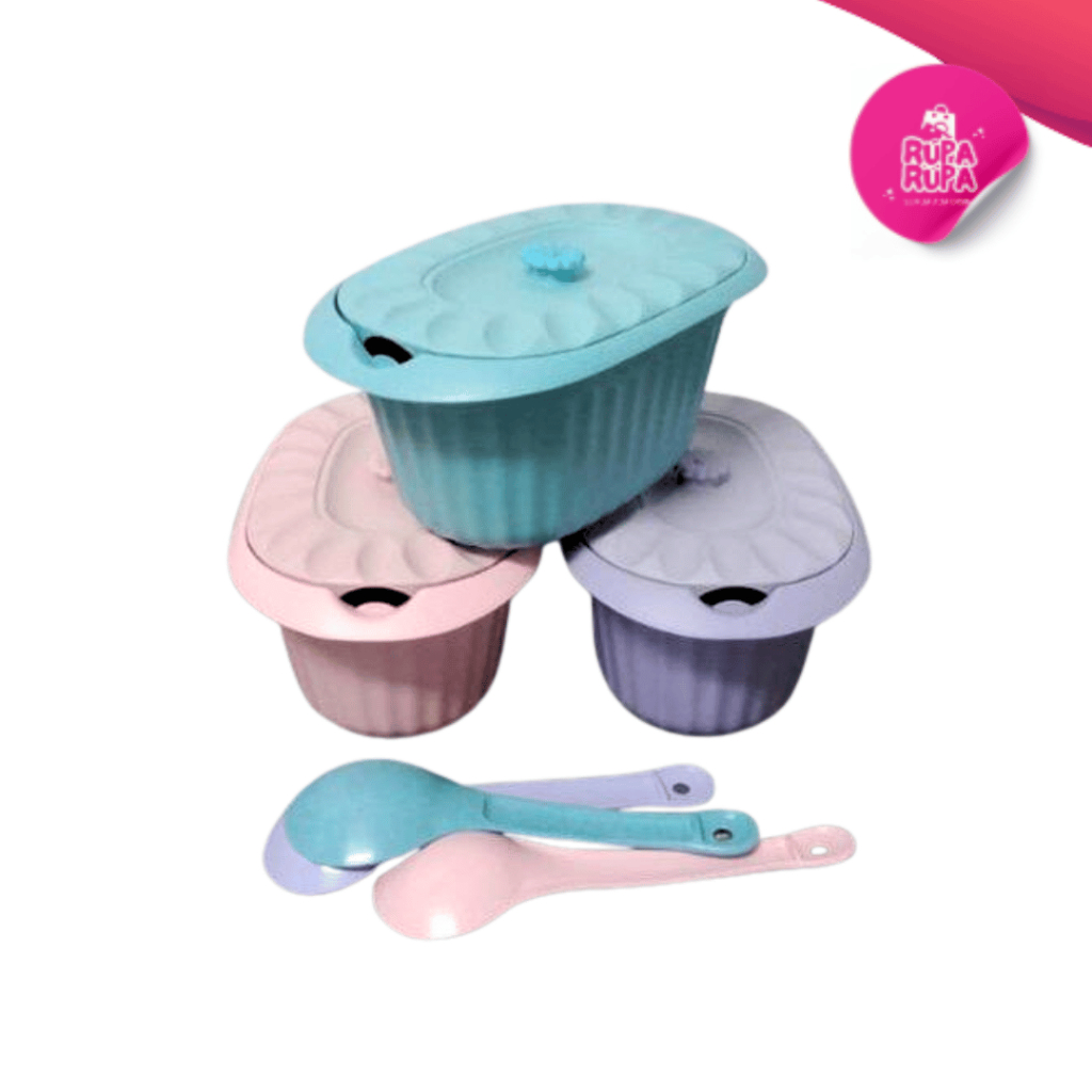 [RR] BASI OVAL RETRO FREE CENTONG NASI / WADAH MAKANAN PRASMANAN PLASTIK BISA LUSINAN / TEMPAT MAKAN