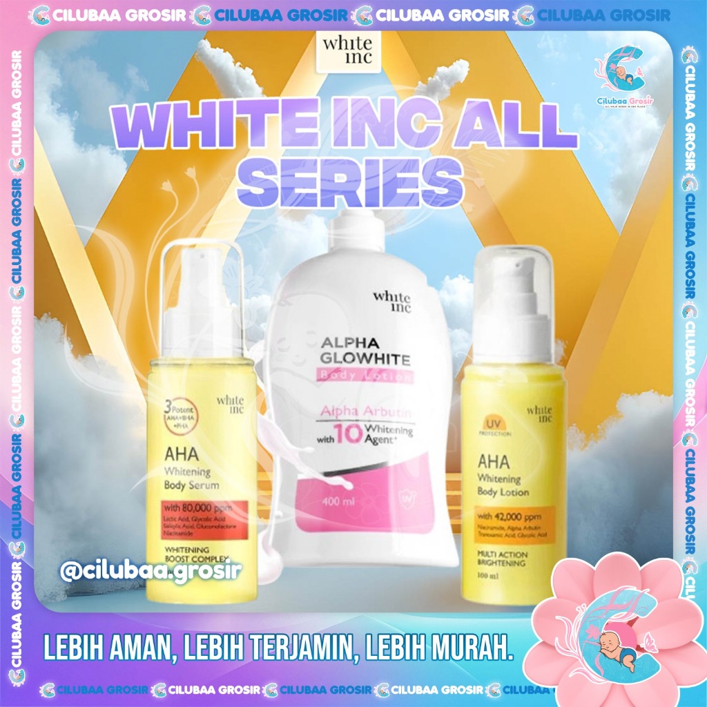 WHITE INC ALL SERIES || Alpha Glowhite Body Lotion 400ML || AHA Body Lotion to Whitening || AHA Body