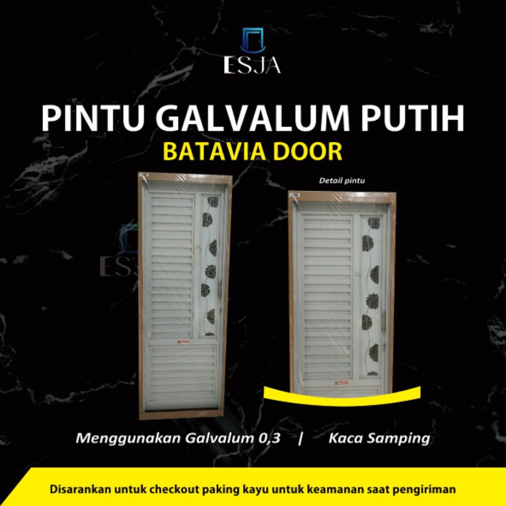Batavia Door Pintu Kamar Mandi Galvalume Putih 0,3