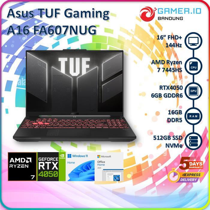 ASUS TUF GAMING A16 FA607NUG RYZEN 7 7445HS RTX4050 16GB 512GB 16" FHD+ IPS 144HZ G-SYNC