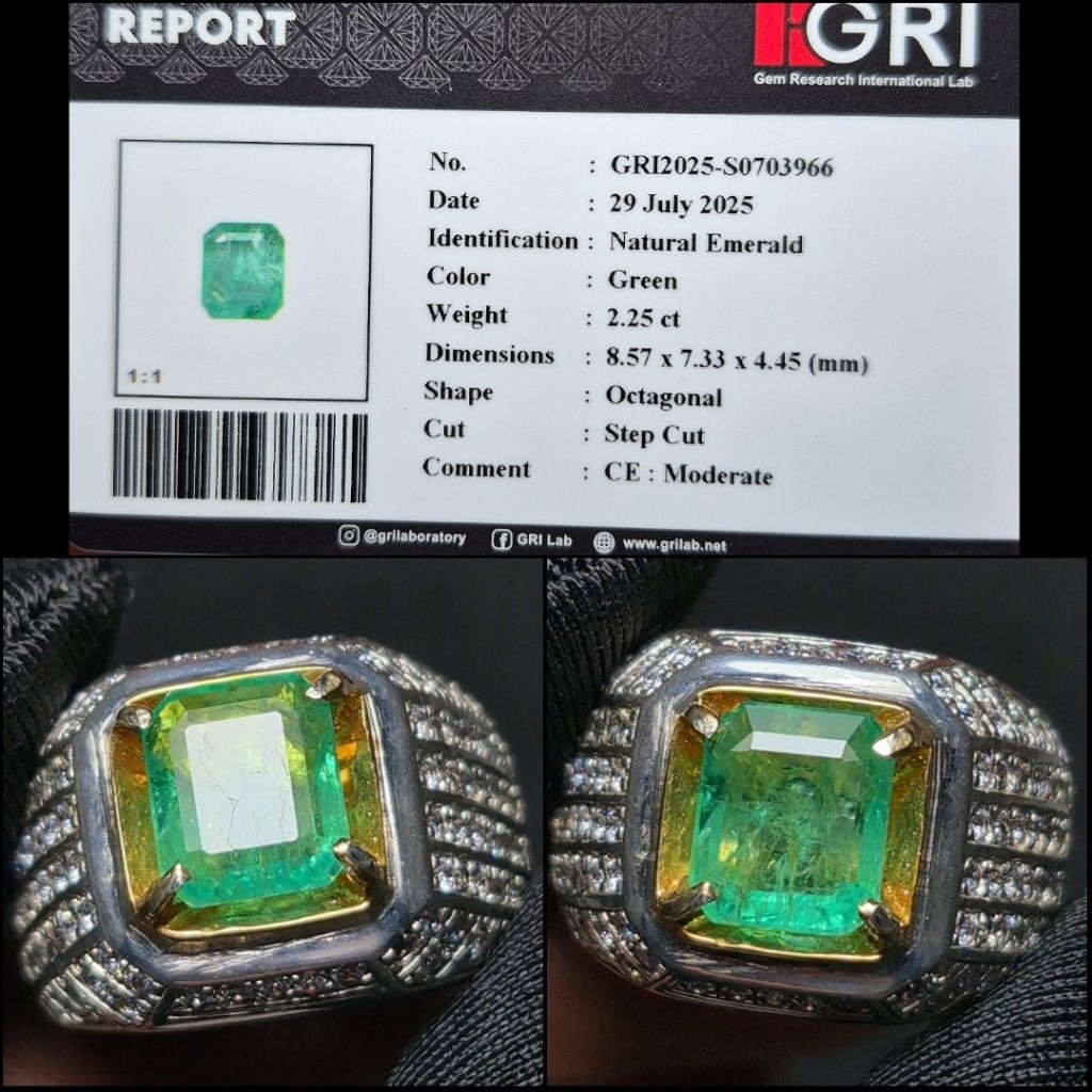 Zamrud Colombia Emerald Zambia Natural Emeraldberyl Memo GRI Lab