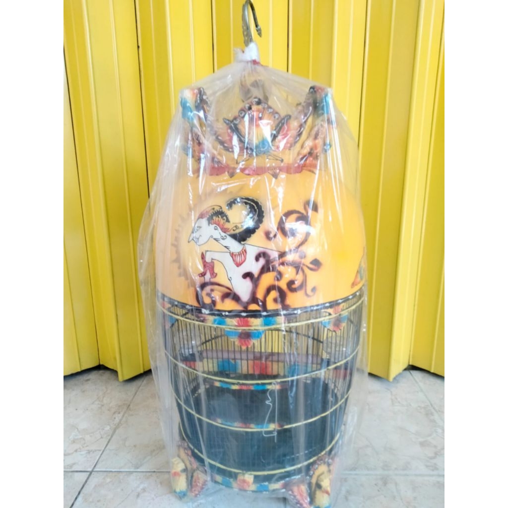 sangkar perkutut mahkota gambar wayang kaki merak