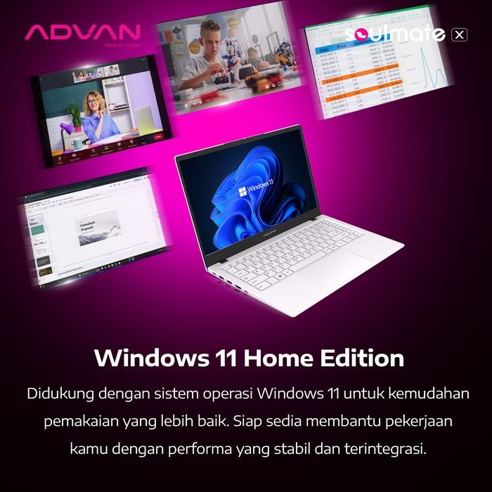 ADVAN Soulmate X AMD 3020e RAM16GB SSD512GB 14'' Fhd Ips Windows 11