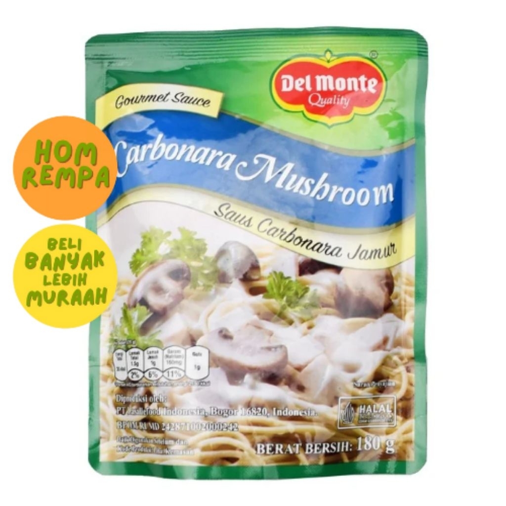 

Saus Del Monte Carbonara Mushroom (Jamur) 180 Gram