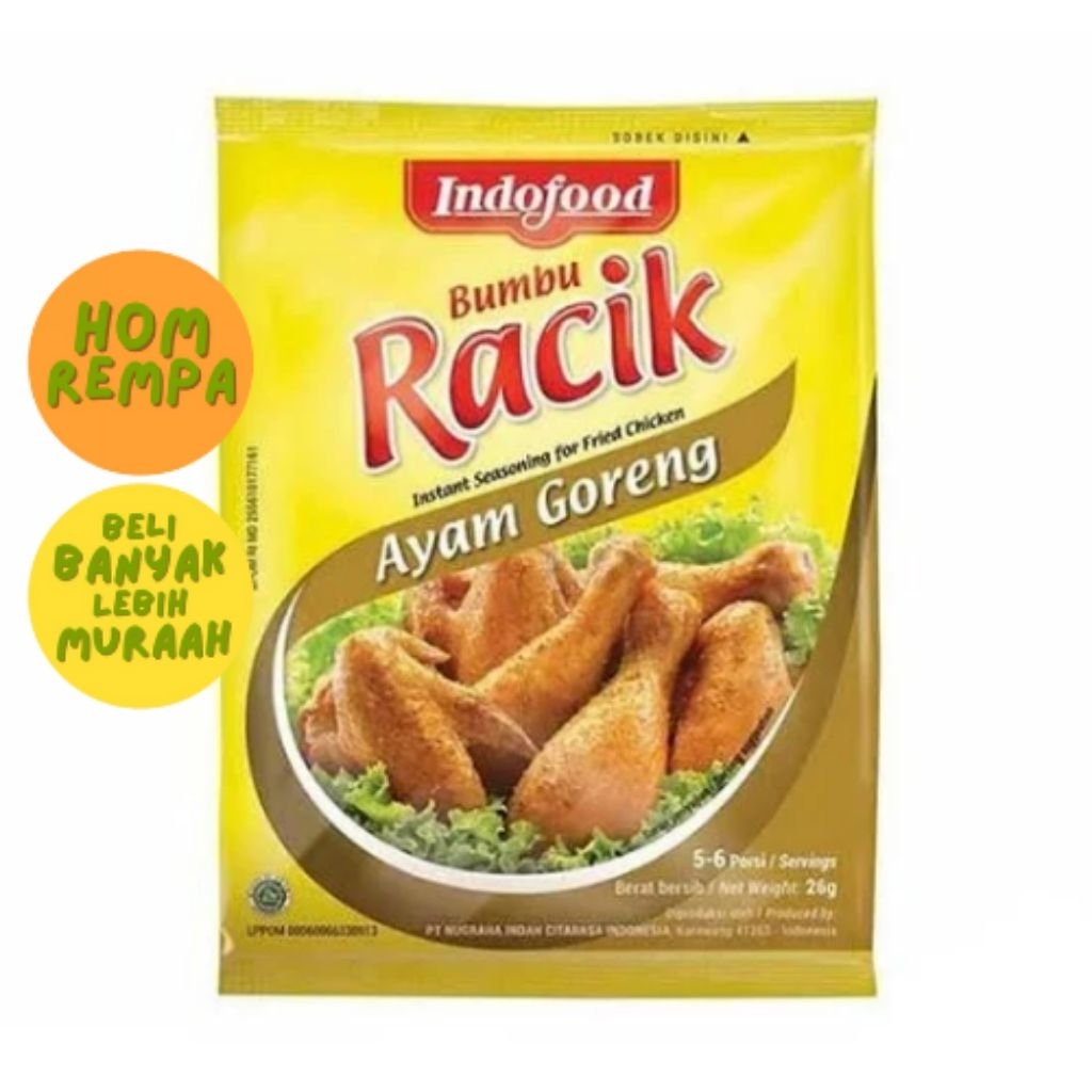 

(10 Bungkus) Bumbu Masak Instan Indofood Racik Ayam Goreng 26 Gram