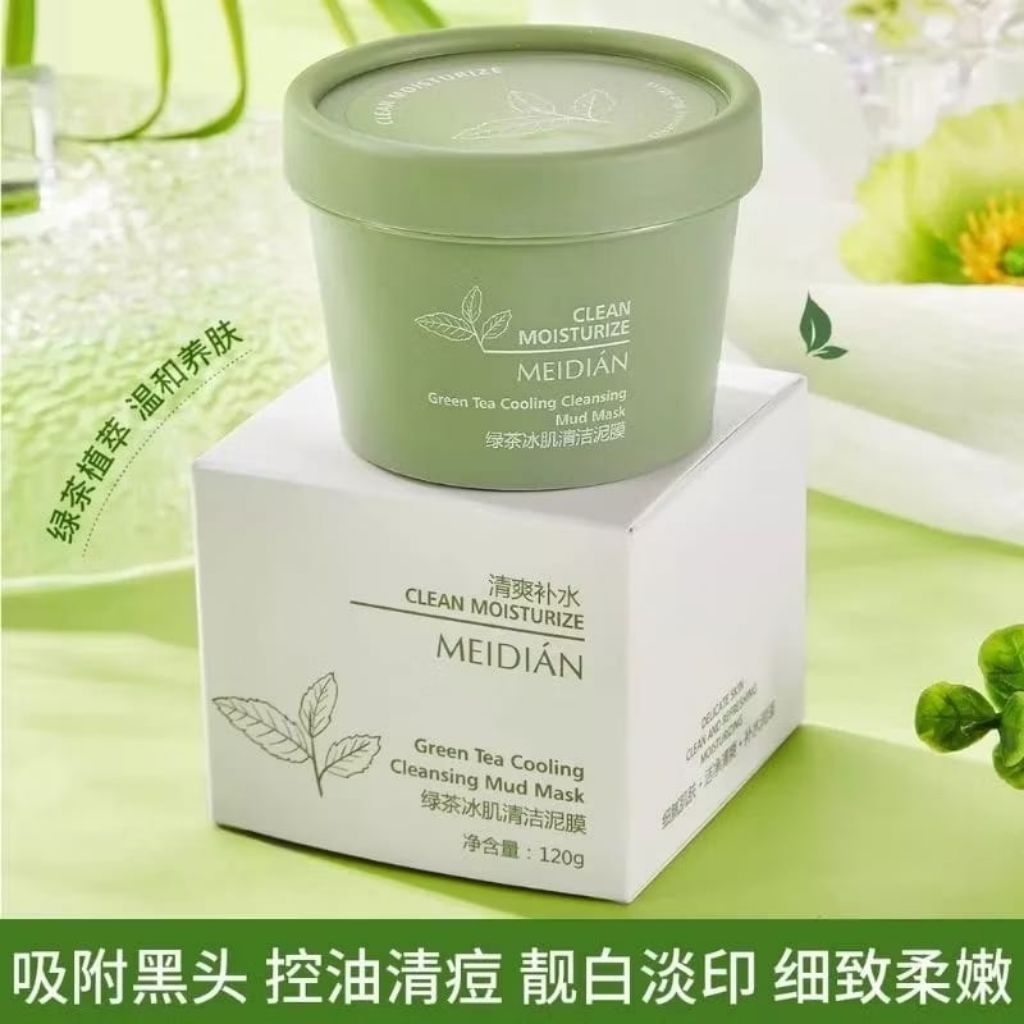 Meidian green tea clay mask masker green tea