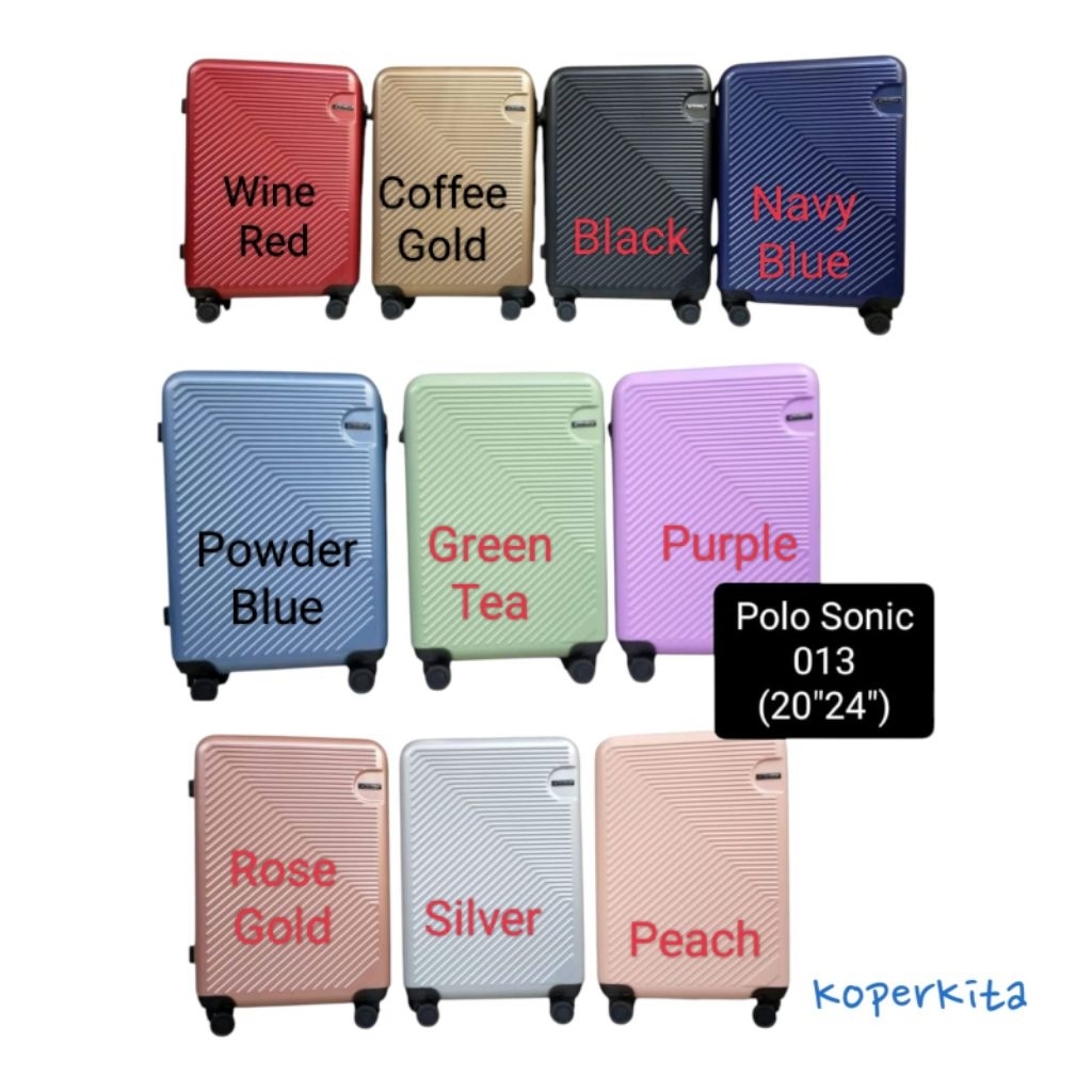 Koper / Luggage Fiber Polo 20 Inch / 24 Inch SET Roda Putar 360 Derajat Travelling Kain Sekat